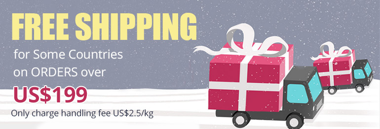 Free Shipping for Most Countries on Orders over US$199